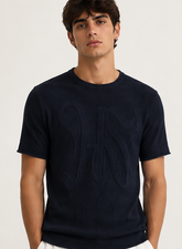 Navy Knitted Tshirt