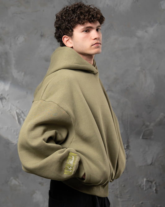 Olive Green Bubble Hoodie - UNISEX