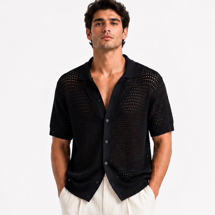 Black Knitted Shirt