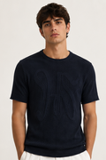 Navy Knitted Tshirt