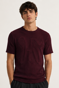 Burgundy Knitted T-shirt