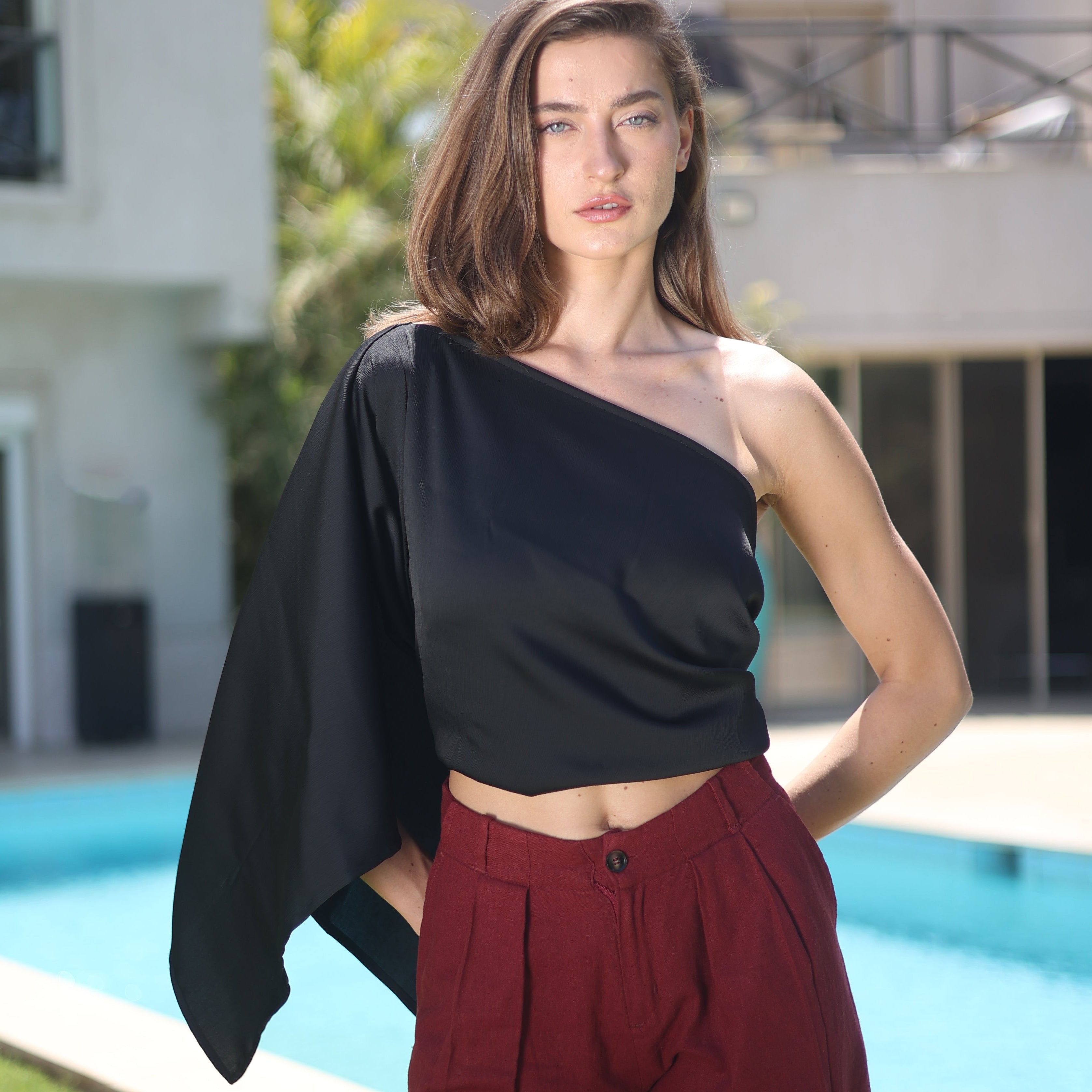Black Multi-wear Top (short )