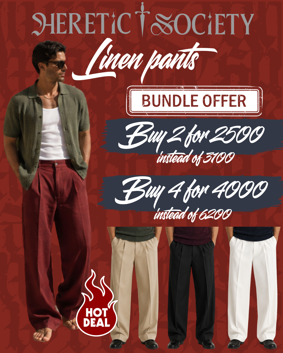 Linen Pants Bundle Deal X4