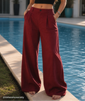Women's Burgundy Linen pants