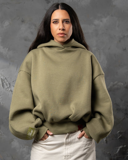 Olive Green Bubble Hoodie - UNISEX