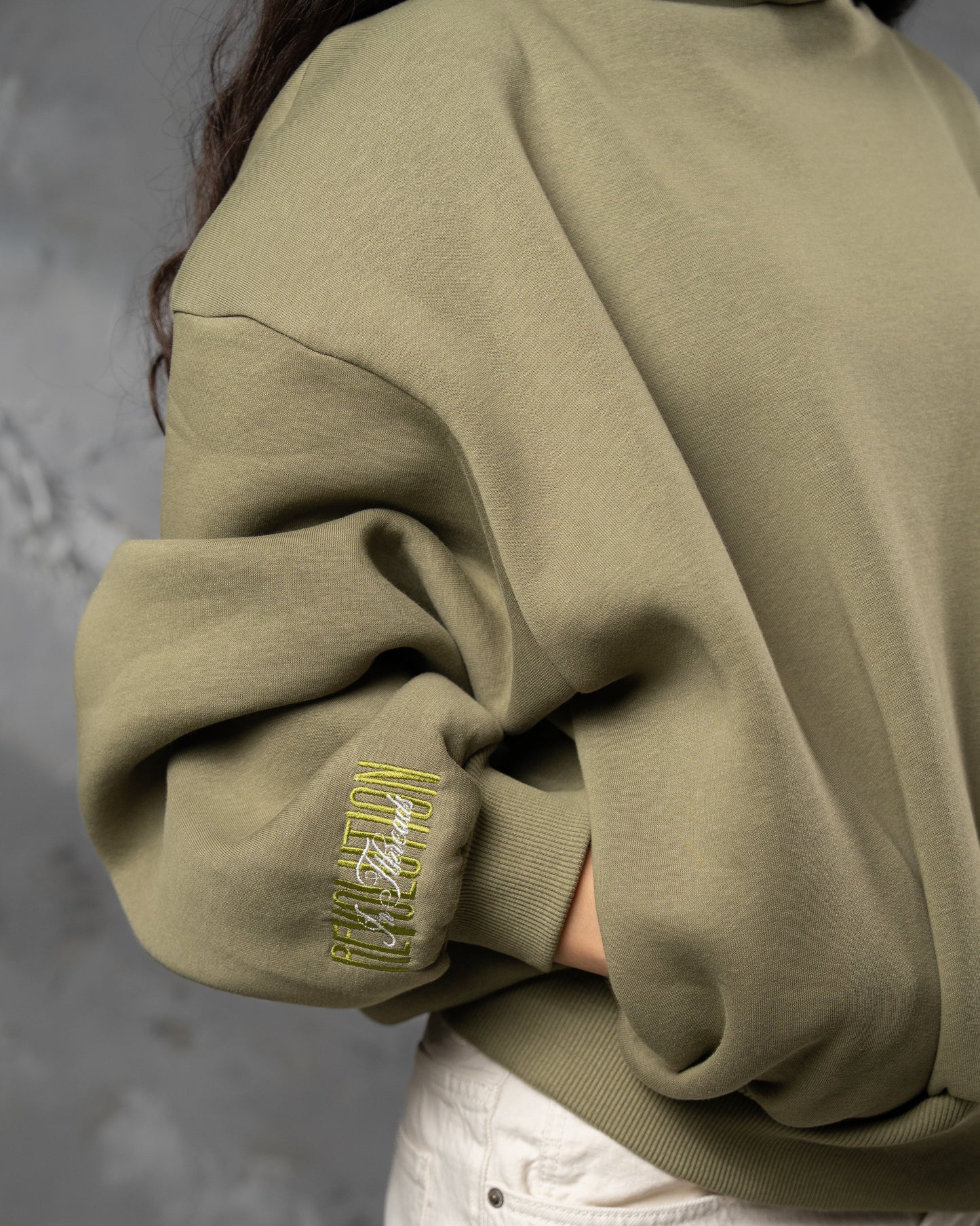 Olive Green Bubble Hoodie - UNISEX